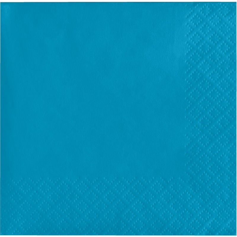 Creative Converting Touch of Color 2-Ply 50 Count Paper Beverage Napkins, Turquoise - Image 1